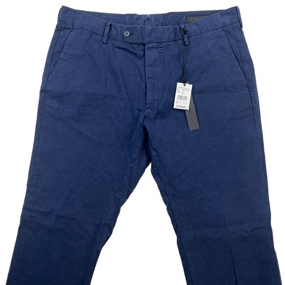 New Dylan Gray Men US 34 Navy Blue Chinos Pants Classic Straight Leg Cotton - Picture 6 of 12
